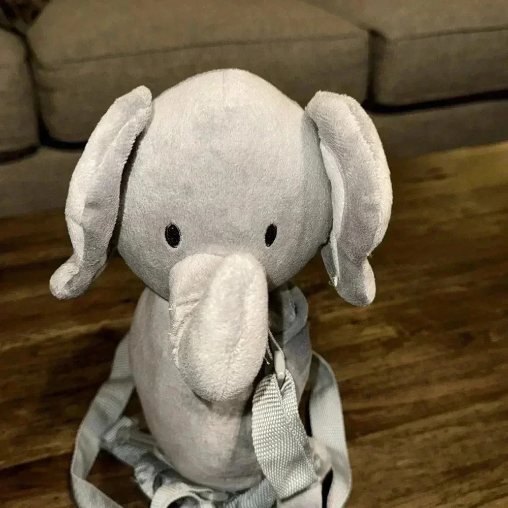 Gold Bug Child Kids Unisex Harness Reach Gray Elephant Plush Soft Stuffed Animal